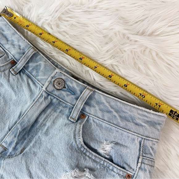 ‼️SALE‼️ PACSUN Women's High Rise Festival Light Denim Ripped Shorts, Size 22 - Picture 5 of 11